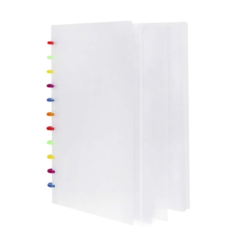 Ylucky Spiral-Bound Presentation Book 20 Sheets Clear Pockets Polycovers Plastic Multi Pocket Folders Letter Size Document Project Organizer Art Portfolio Clear Book Storage Book for Business School Office - Image 1
